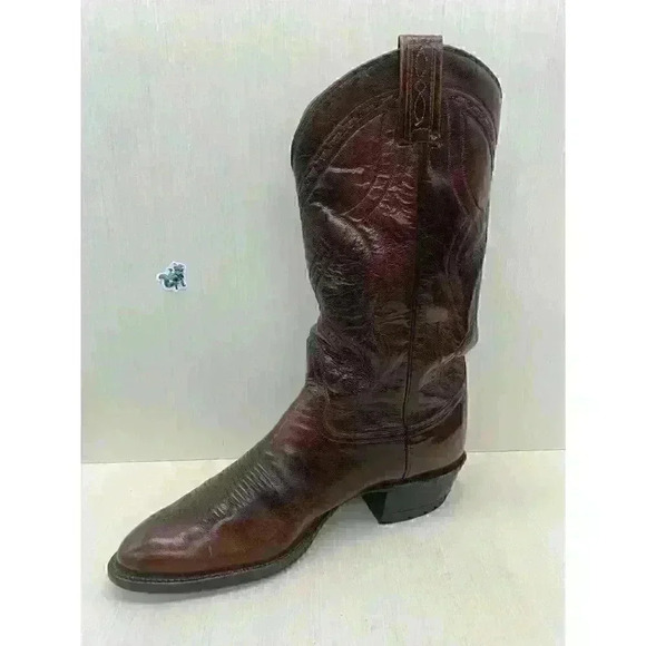 Tony Lama Men’s Brown Leather western  Cowboy Boots Size US 10 D - Picture 4 of 10